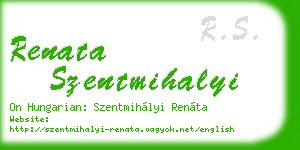 renata szentmihalyi business card